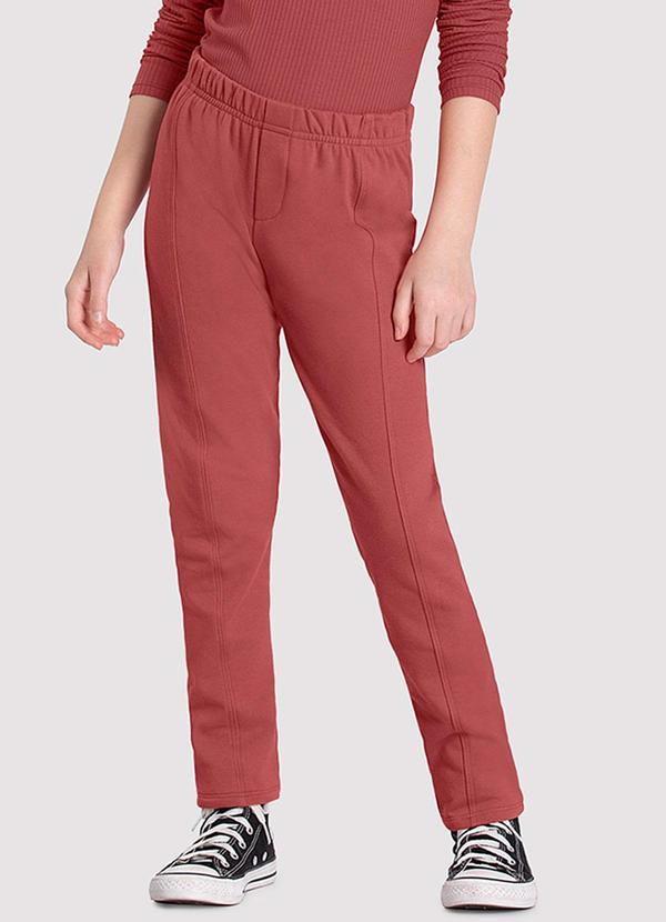 Calça Legging em Molecotton Felpado Rosa
