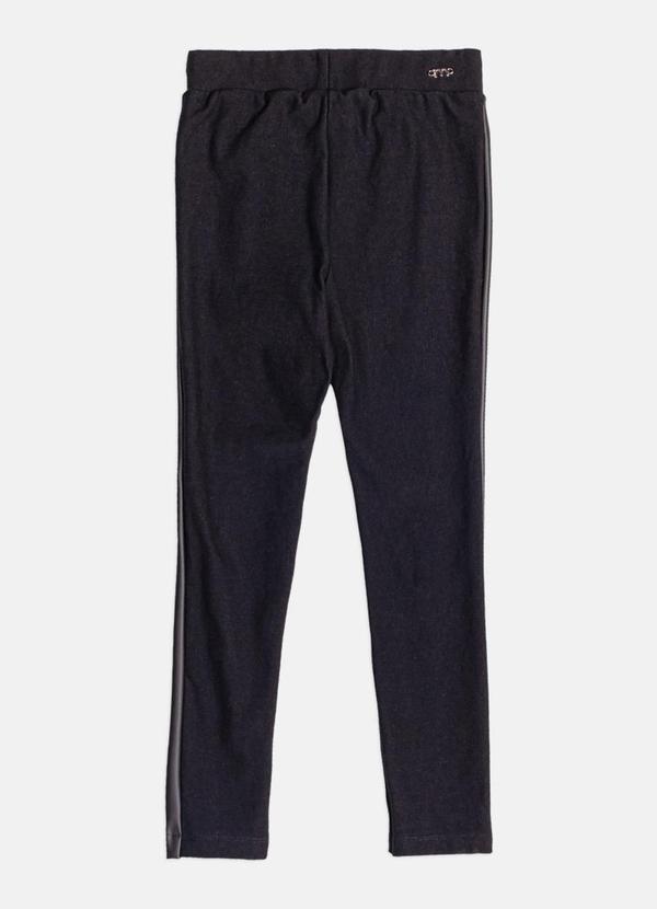 Calça Legging Infantil com Recorte Fake Leather