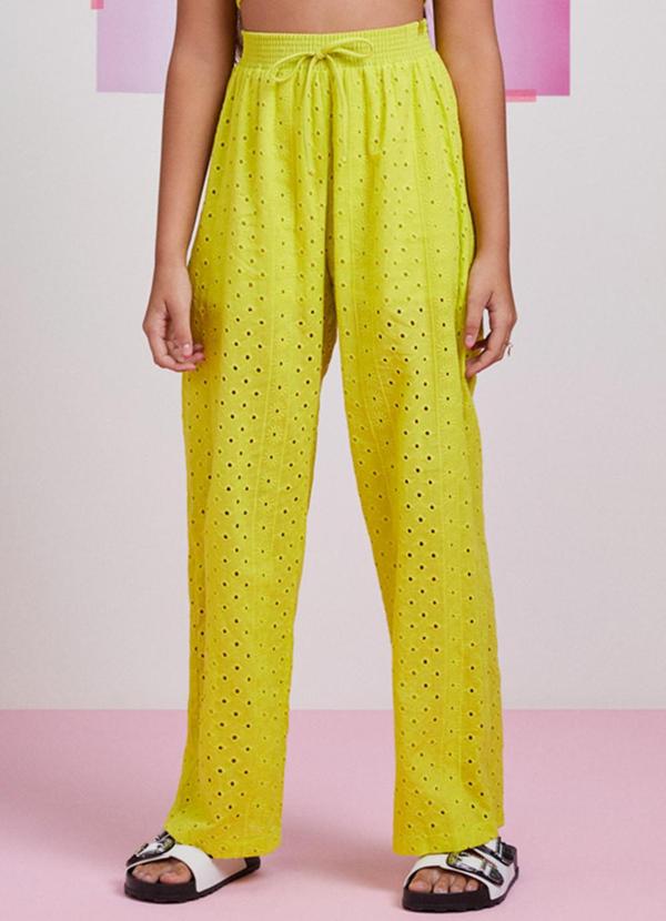 Calça Lima de Sarja Verde Limão