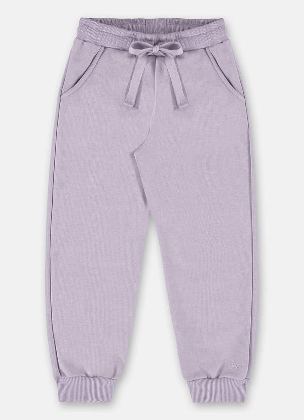 Vista 2 Calça Menina em Moletom Roxo Up Baby Up Baby