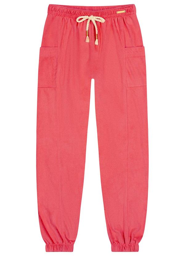 Calça Menina em Suede Rosa