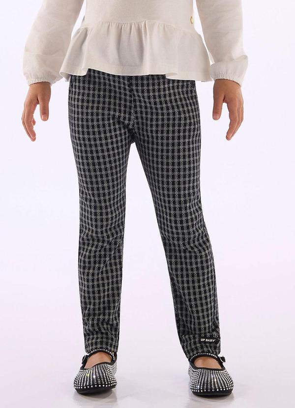 Calça Menina Jacquard Pied-Poule Preto