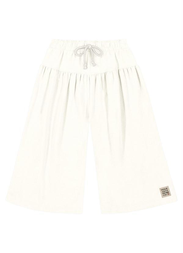 Calça Pantacourt Infantil Bege