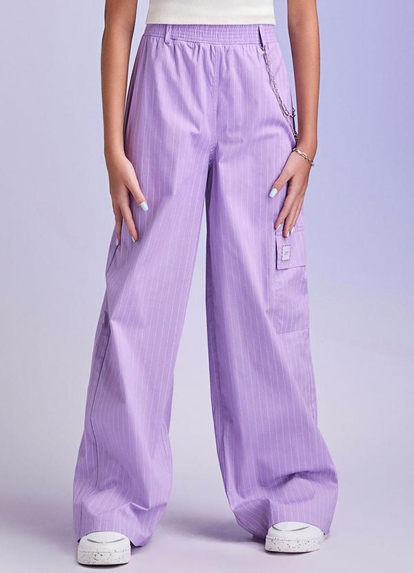 Calça Wide Cargo Lilás