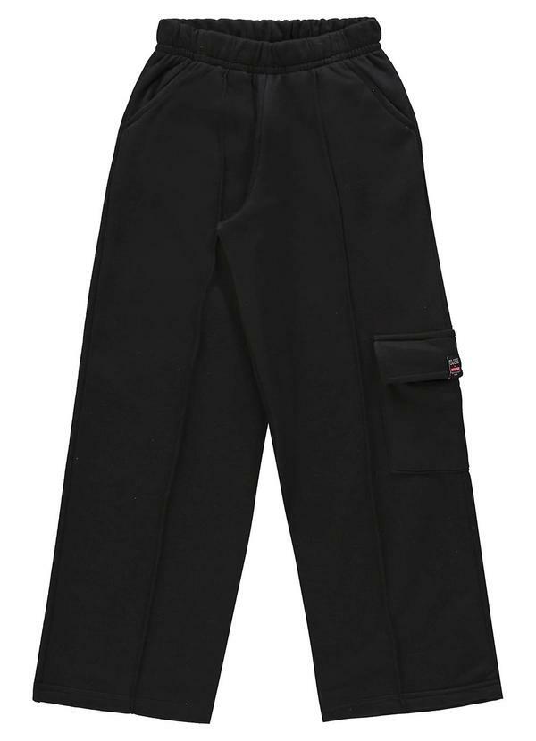 Vista 2 Calça Wide Leg Básica Juvenil Preto Gloss Gloss
