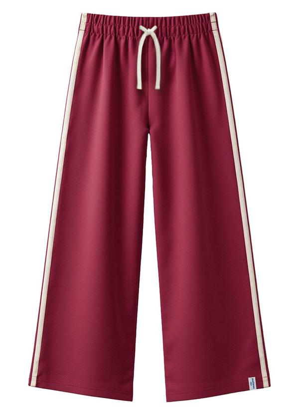 Calça Wide Leg em Cotton Bordô