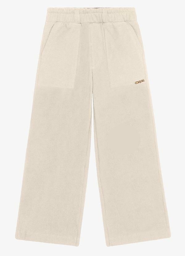 Calça Wide Leg Feminina Infantil Bege