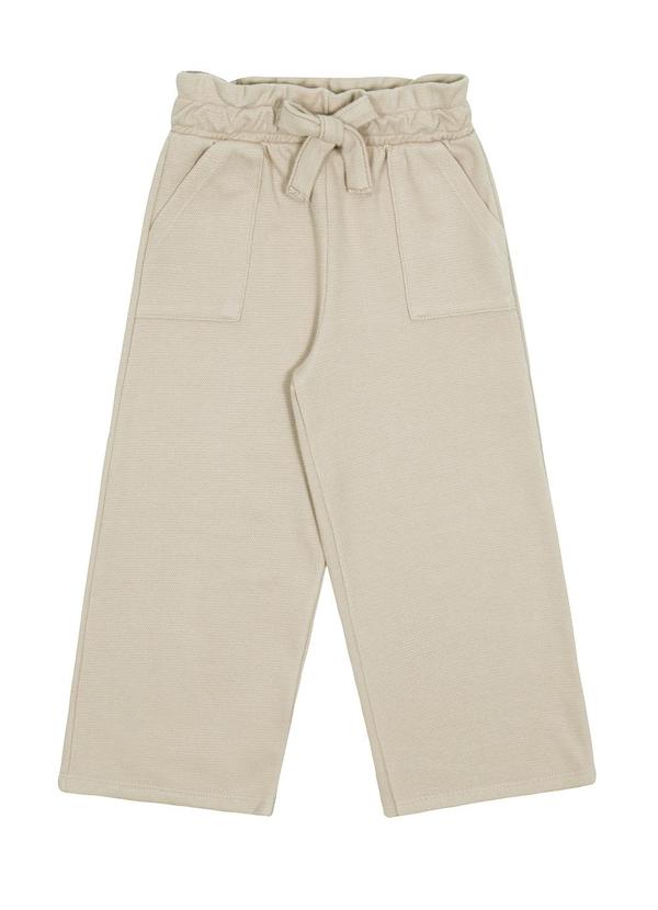 Vista 2 Calça Wide Leg Infantil Menina em Moletom Amarelo Alakazoo Alakazoo