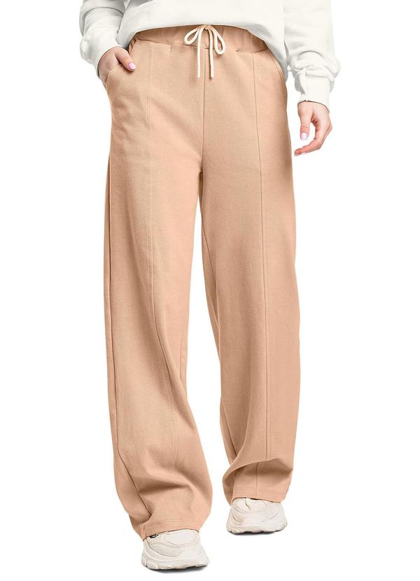 Calça Wide Leg Juvenil Alfaiataria Marrom