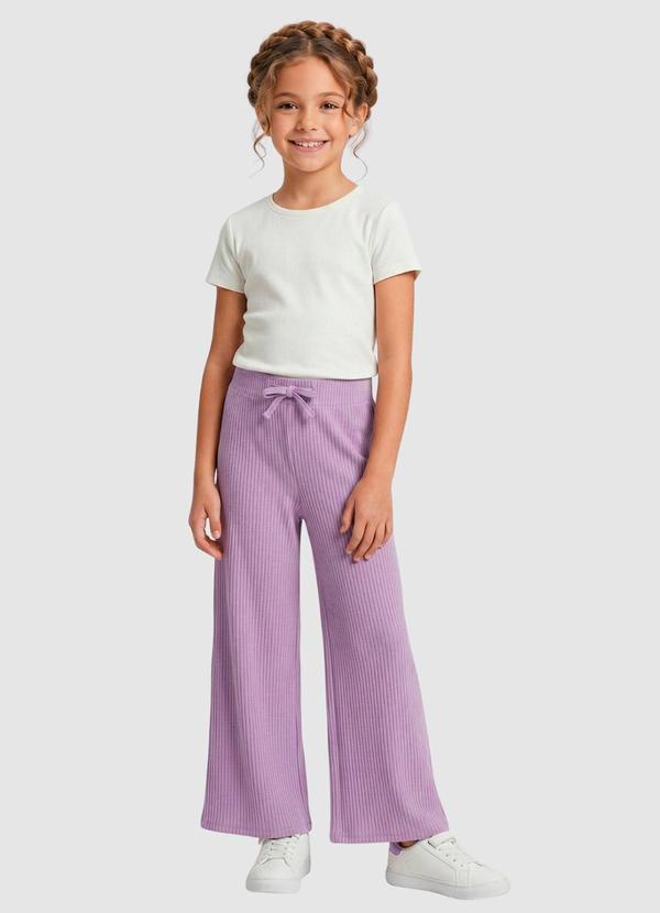 Calça Wide Leg Ribana Lilás