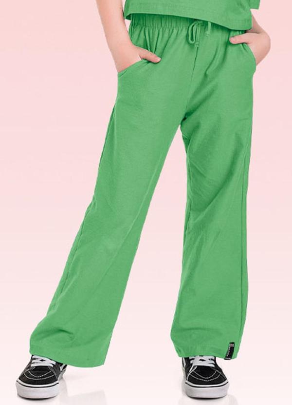 Vista 2 Calca Wide Verde Fakini Kids Fakini Kids
