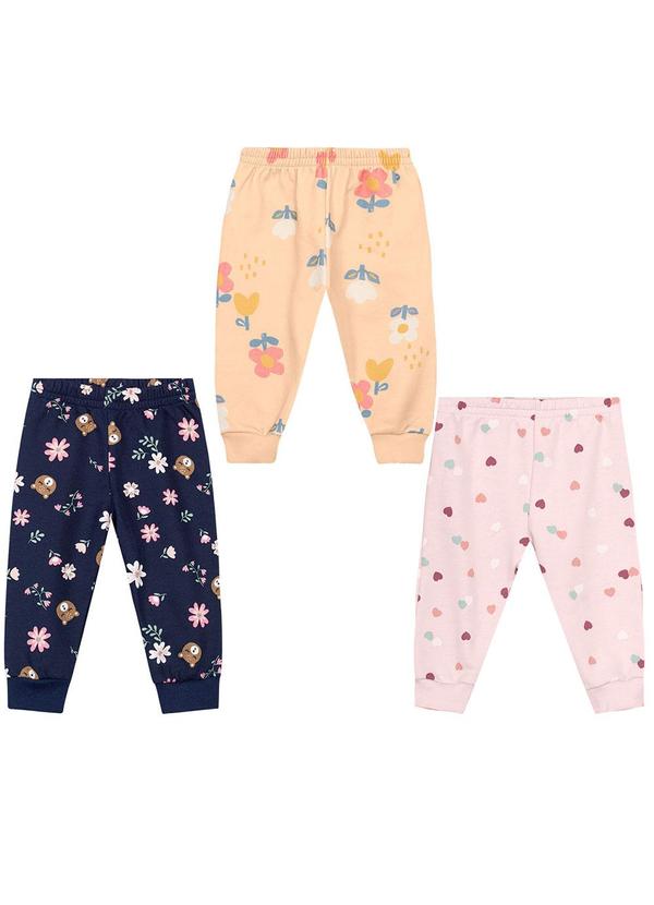 Kit Infantil Menina com 3 Calças Sortidas