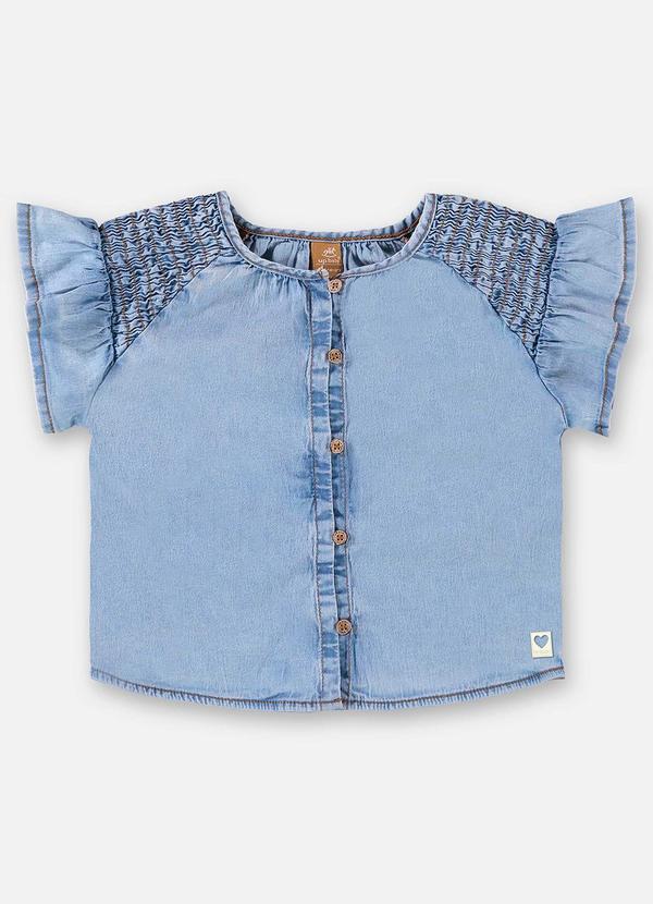 Vista 2 Bata Infantil para Menina em Jeans Azul Up Baby Up Baby