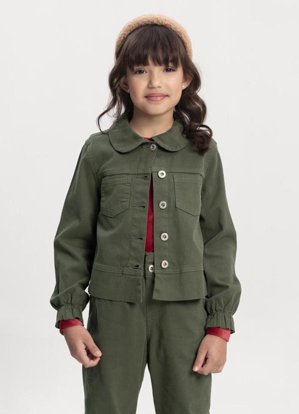 Camisa em Sarja com Elastano Verde