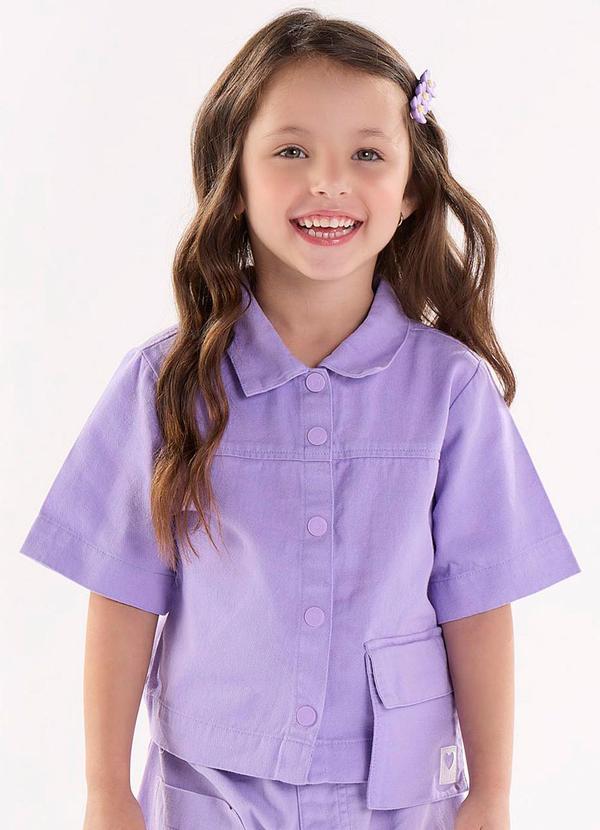 Vista 2 Camisa em Sarja Roxo Up Baby Up Baby