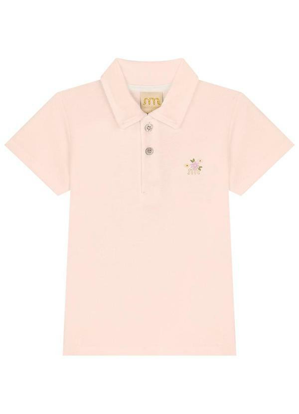 Vista 2 Camisa Menina Polo em Piquet Laranja Milli E Nina Milli E Nina