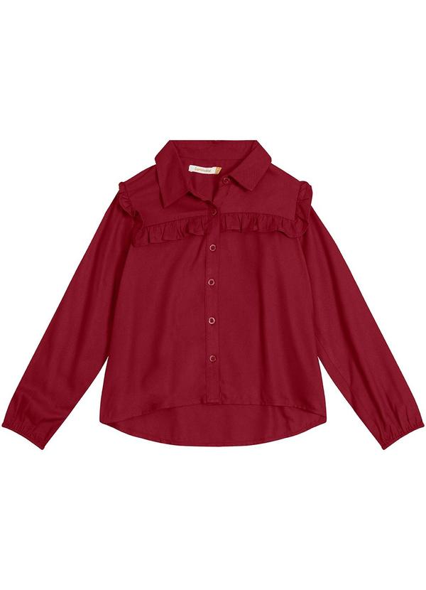 Vista 2 Camisa Mullet em Viscose Menina Vermelho Carinhoso Carinhoso