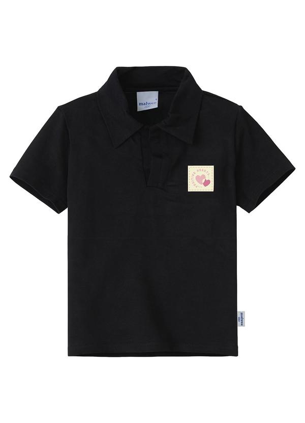 Camisa Polo Positive Hearts Preto