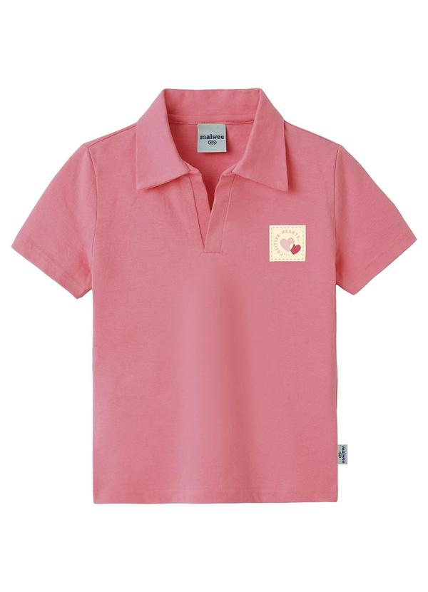 Camisa Polo Positive Hearts Rosa
