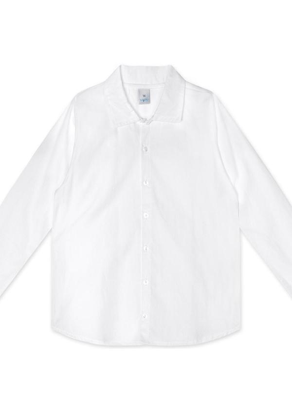 Vista 2 Camisa Social Manga Longa Juvenil Branco Hapier Hapier