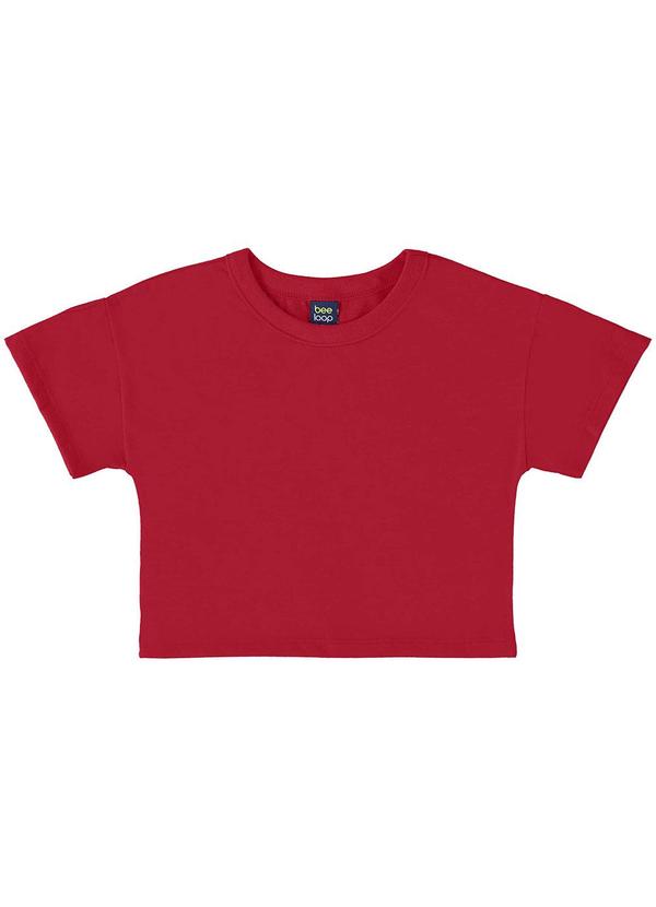 Vista 2 Camiseta Básica para Menina Vermelho Bee Loop Bee Loop