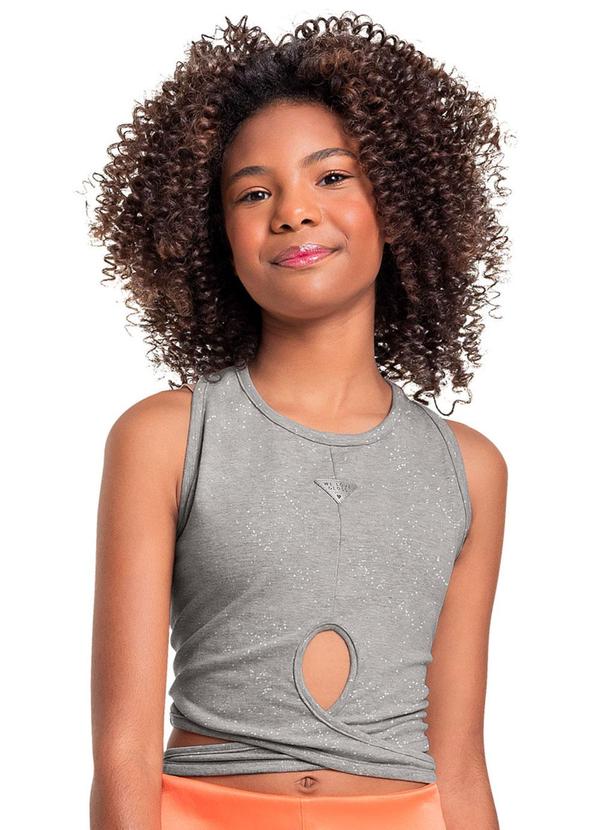 Vista 2 Regata Cropped em Cotton Juvenil Prata Gloss Gloss