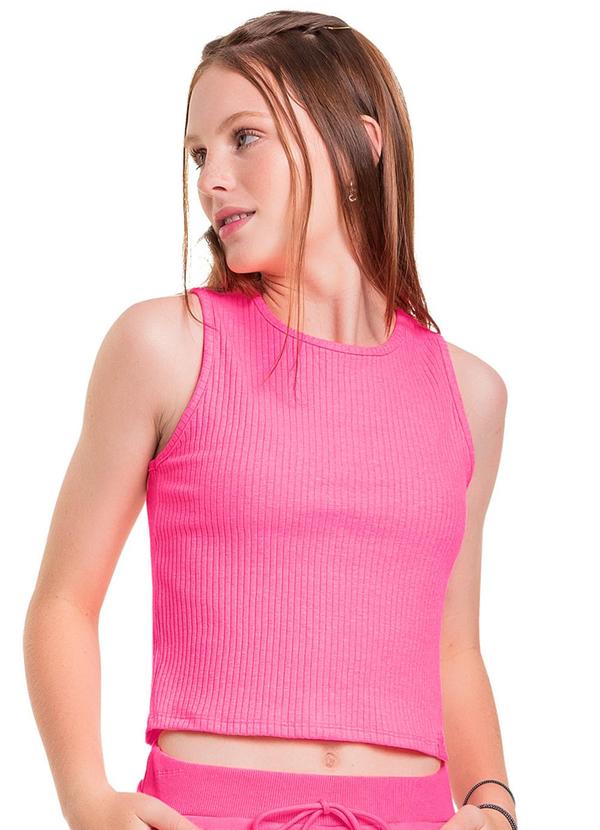 Vista 2 Regata em Ribana Canelada Juvenil Rosa Gloss Gloss