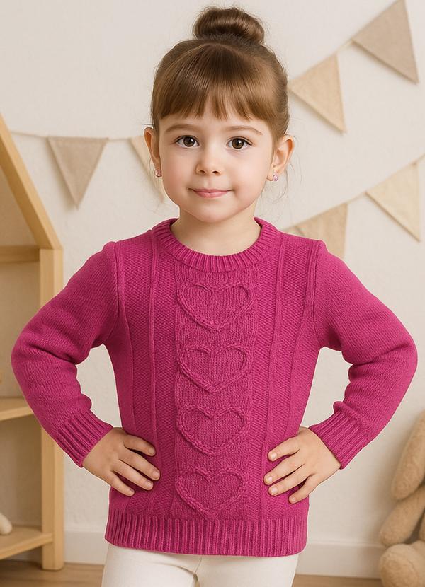 Blusa Infantil Coraçoes Pink