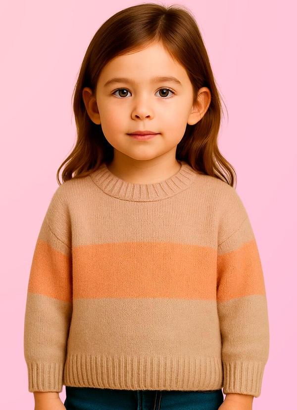 Vista 2 Blusa Tricoinfantil de Pelinho Rosa Anadoda Anadoda