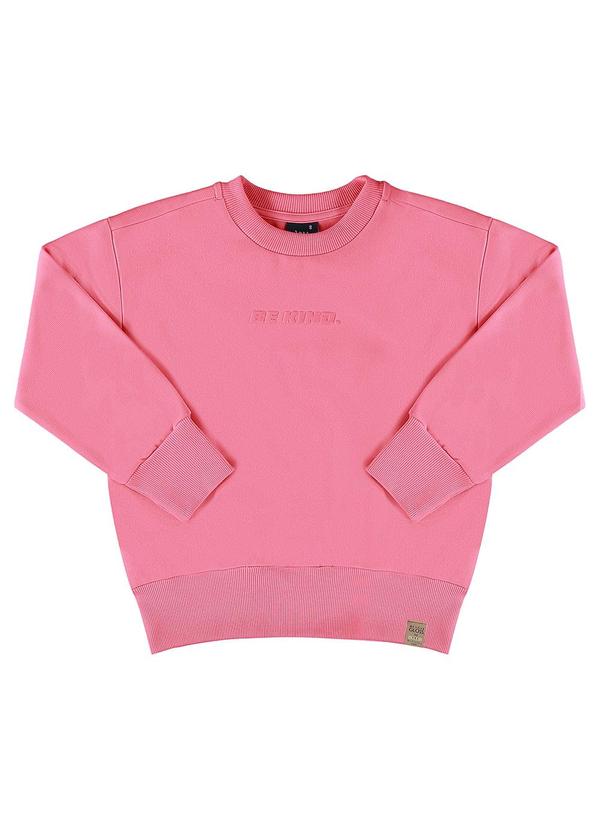 Blusão Básico em Moletom Juvenil Rosa