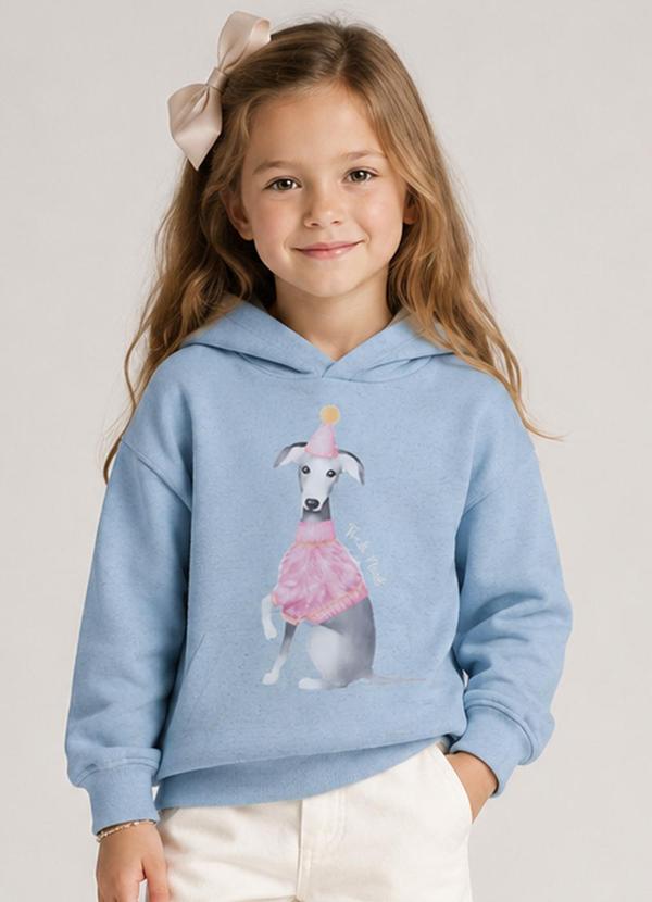 Blusão com Capuz Infantil Feminino Azul
