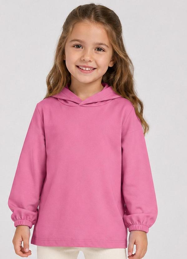 Blusão com Capuz Infantil Feminino Rosa