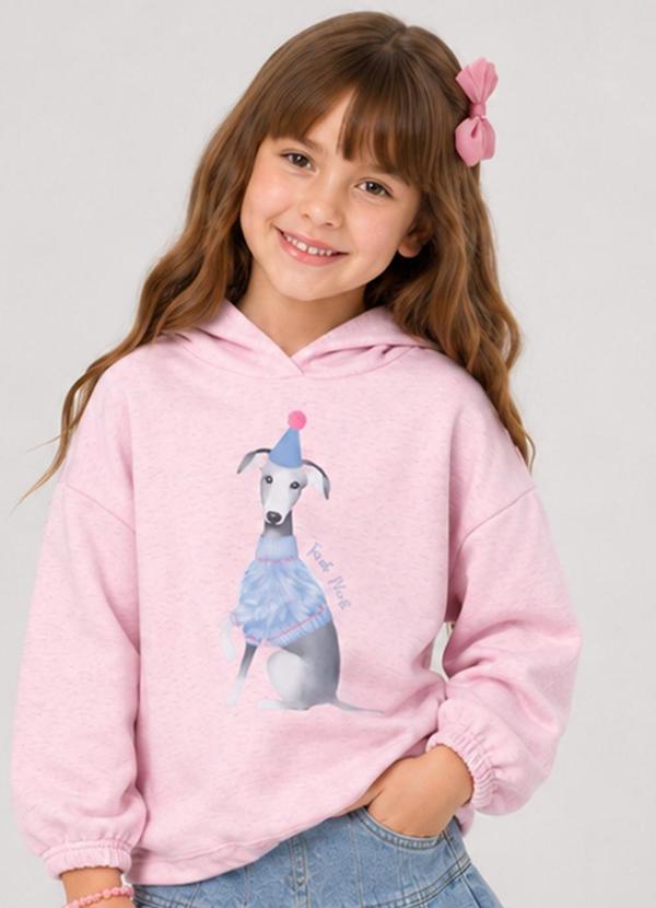 Blusão com Capuz Infantil Feminino Rosa