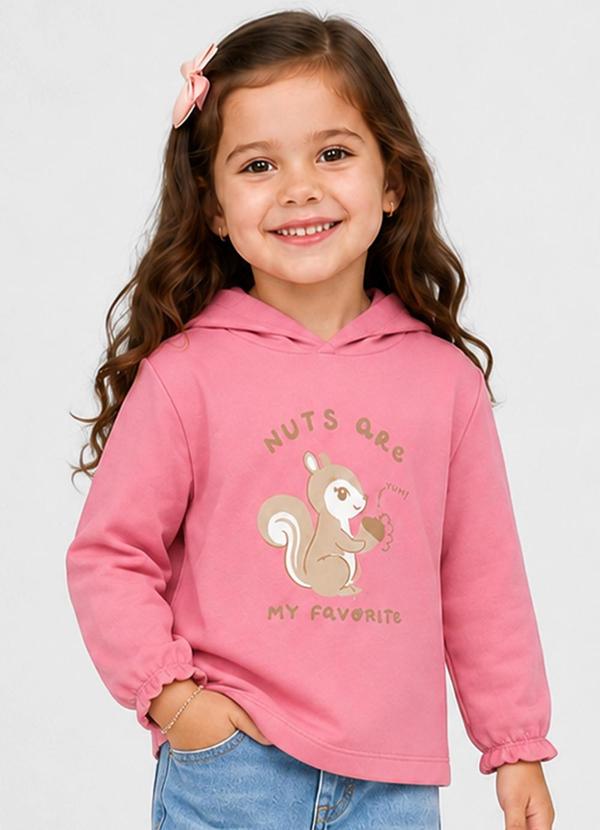 Blusão com Capuz Infantil Feminino Rosa