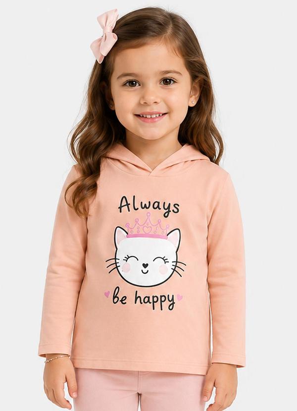 Blusão com Capuz Infantil Feminino Rosa