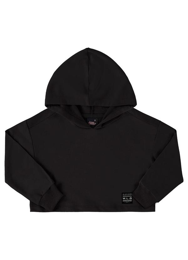 Blusão Cropped Básico Juvenil Preto