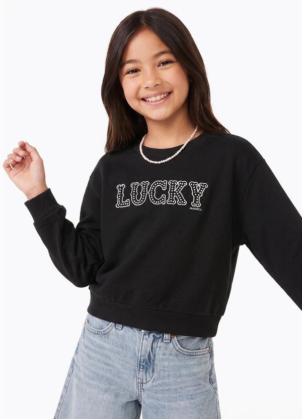 Blusão Cropped Moletom Marisol Preto