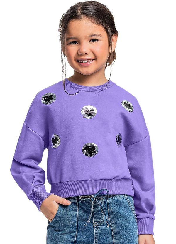 Vista 2 Blusão Cropped para Menina Roxo Quimby Quimby