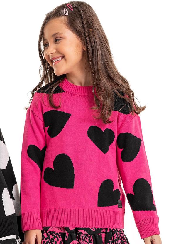 Blusão em Tricô Infantil Menina Rosa