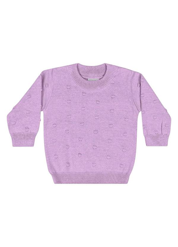 Blusão em Tricô para Bebê Menina Roxo