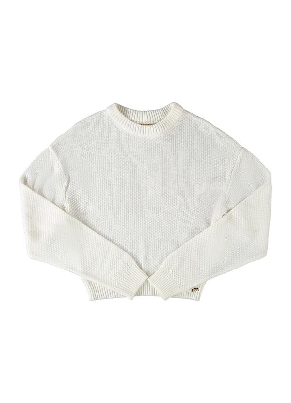 Blusão Juvenil Menina Tricô Oversized Bege