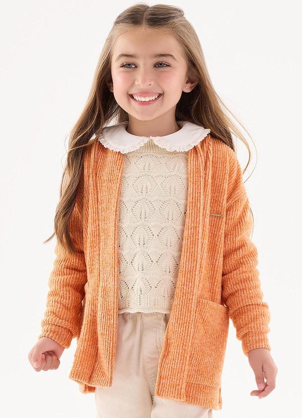 Vista 2 Cardigan Infantil Menina Laranja Up Baby Up Baby