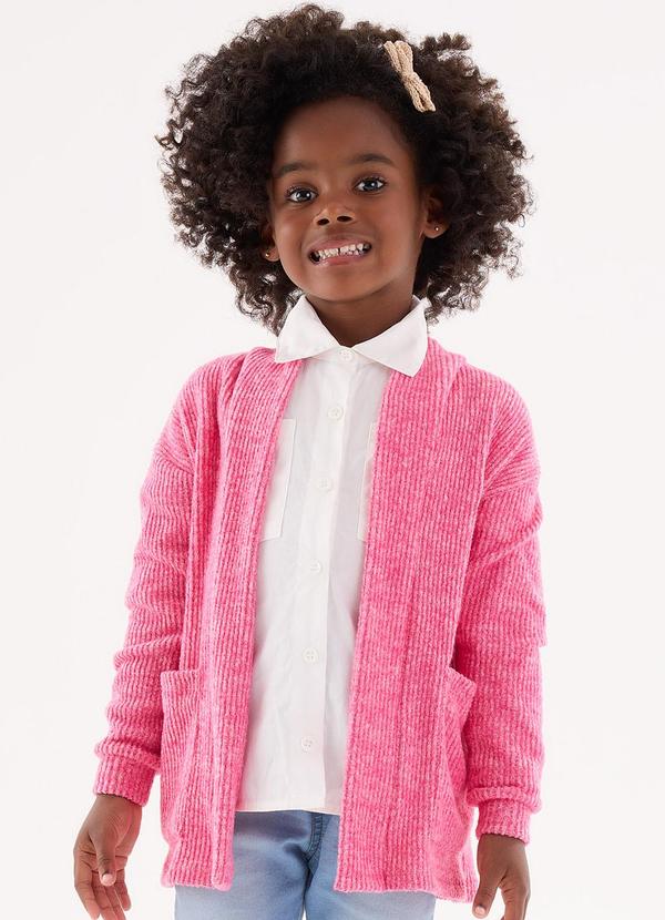 Vista 2 Cardigan em Pu Infantil para Menina Rosa Up Baby Up Baby