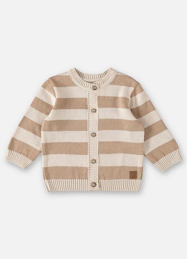 Cardigan em Tricô Unissex para Bebê Marrom