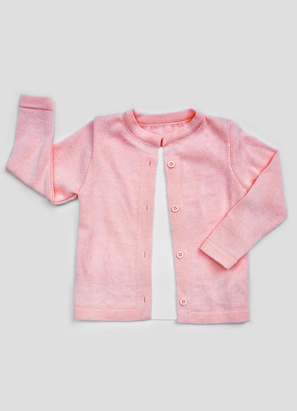 Vista 2 Cardigan Infantil Feminino Rosa Anadoda Anadoda