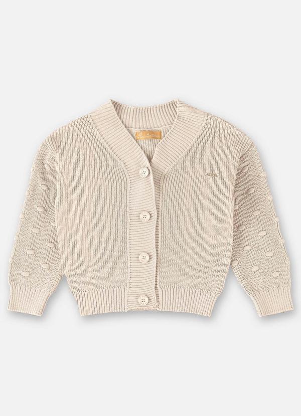 Vista 2 Casaco em Tricô Infantil para Meninas Bege Up Baby Up Baby