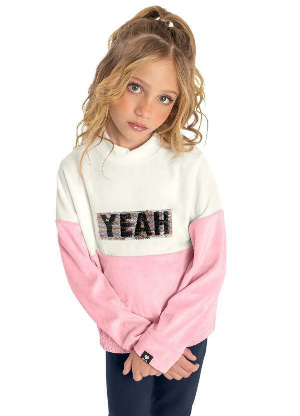 Vista 2 Casaco Infantil em Plush Rosa Quimby Quimby