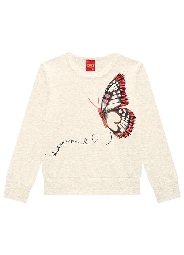 Vista 2 Casaco Infantil Menina Borboleta Cinza Kyly Kyly
