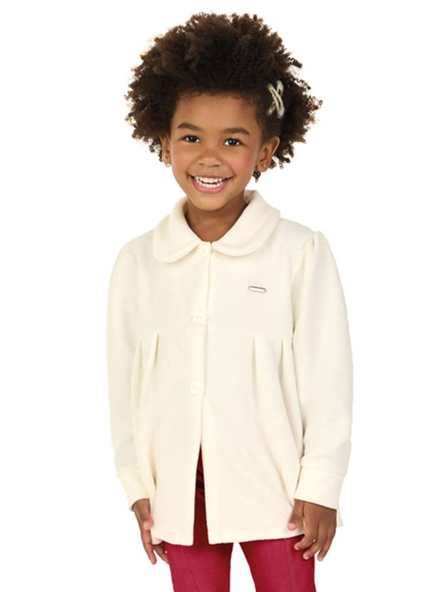 Casaco Infantil Menina em Malha Thermo Soft Bege
