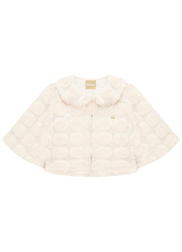 Vista 2 Casaco Infantil Menina em Pelo Off White Milon Milon